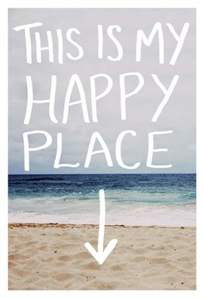 Framed This Is My Happy Place (Beach) Print