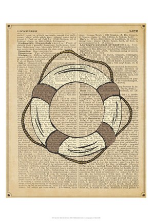 Framed Nautical Series - Life Preserver Print