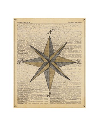 Framed Nautical Series - Nautical Star Print