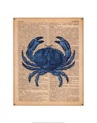 Framed Vintage Crab Print