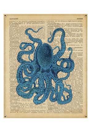 Framed Vintage Octopus Print