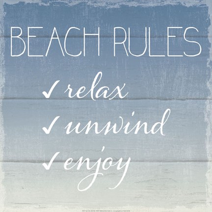 Framed Beach Rules Print