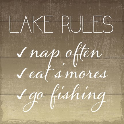 Framed Lake Rules Print