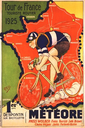 Framed Tour de France 1925 Print