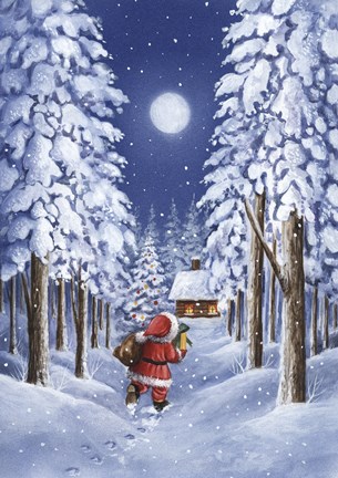 Framed Santa&#39;s Trail Print