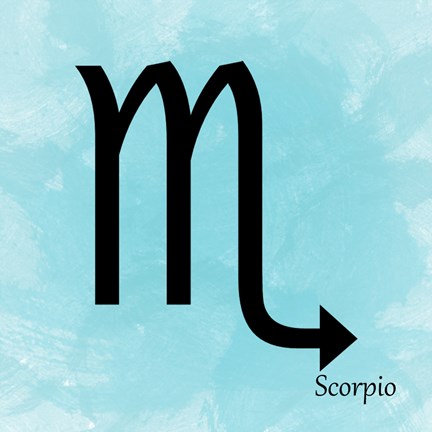 Framed Scorpio - Aqua Print
