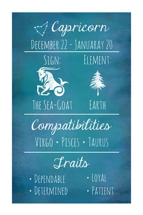 Framed Capricorn Zodiac Sign Print