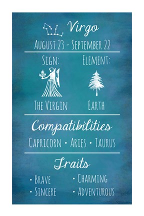 Framed Virgo Zodiac Sign Print