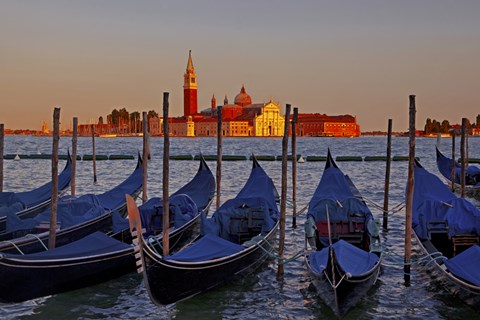 Framed Gondolas at Sunset Print