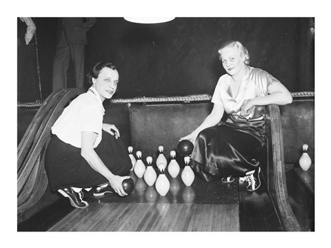 Framed Bowling Alley, 1936 Print