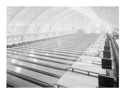 Framed Convention Hall, Bowling Alley Print