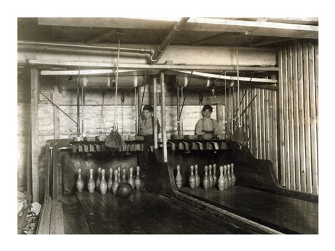 Framed Bowling Alley Employees, New York Print