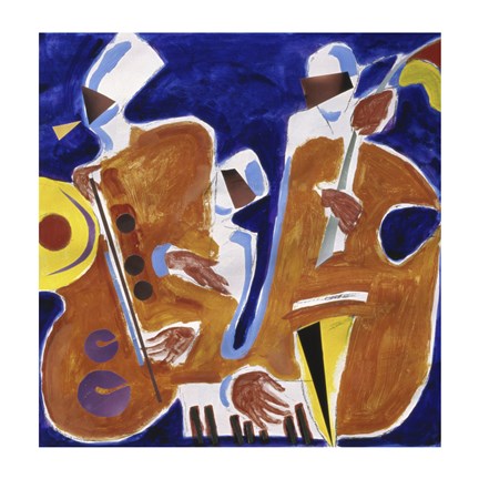 Framed Jazz Collage I Print