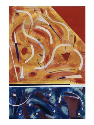 Framed Untitled (Blue, Red and Orange Abstract) Print