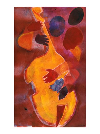 Framed Double Bass, Triple Head Print