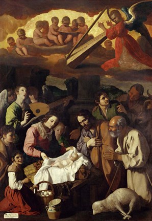 Framed Adoration of the Shepherds, 1638 Print