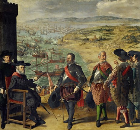 Framed Defense of Cadiz Against the English (1625) Print