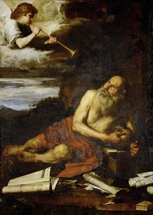 Framed Saint Jerome with the Angel of the Last Judgement Print