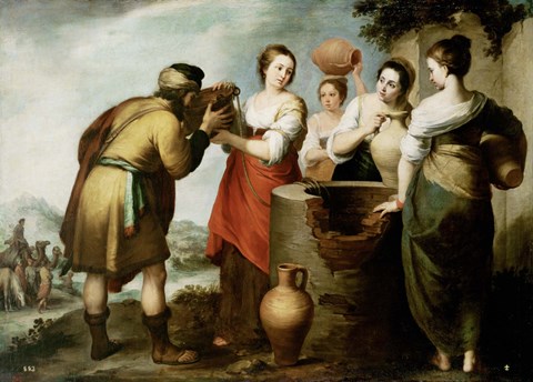 Framed Rebekah and Eliezer Print