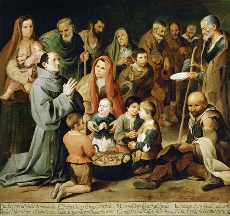 Framed Saint Diego of Alcala Feeds the Poor Print