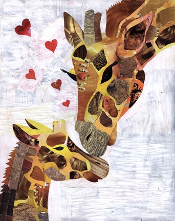 Framed Sweet Giraffes Print