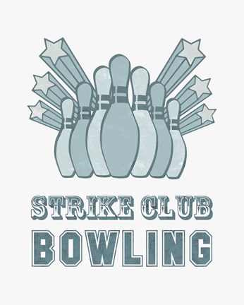 Framed Strike Club Bowling Print