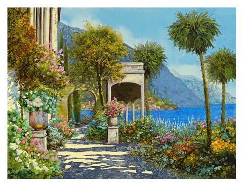 Framed Passeggiata al Lago Print