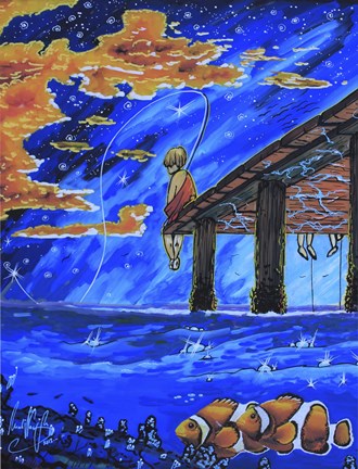 Framed Go Fishing Print