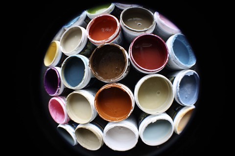 Framed Color Cups &amp; Tape 5 Print