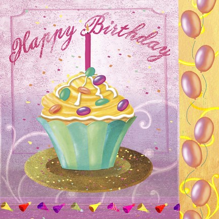 Framed Cupcake Holidays I Print