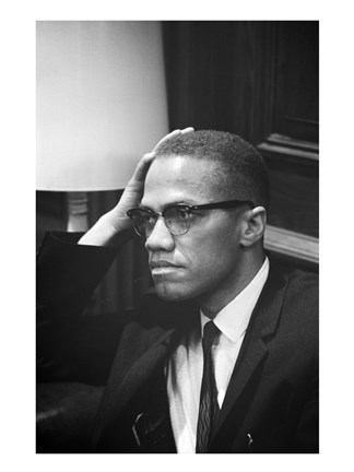 Framed Malcolm X Waits at Martin Luther King Press Conference Print