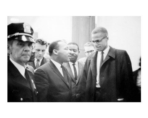 Framed Martin Luther King and Malcolm X Print