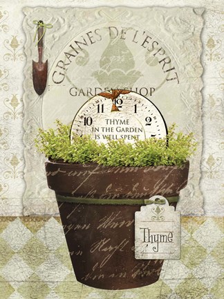 Framed Herb Pot Thyme Print
