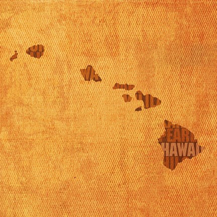 Framed Hawaii State Words Print