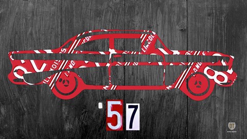 Framed 57 Chevy License Plate Art Print