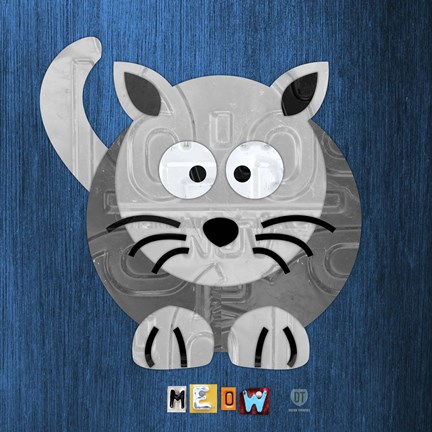 Framed Meow The Cat Print