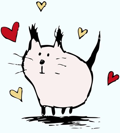 Framed Little Pink Cat Print