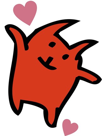 Framed Happy Orange Kitten Print