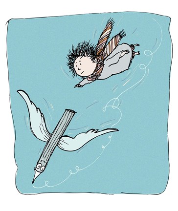 Framed Flying Pencil Print