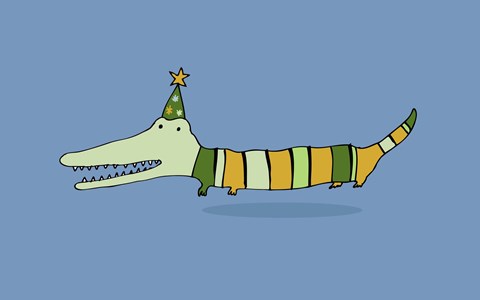 Framed Stripy Crocodile Print