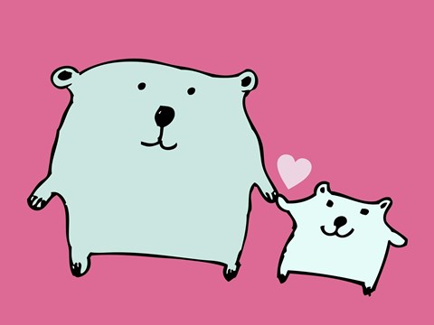 Framed Two Little Bears Print