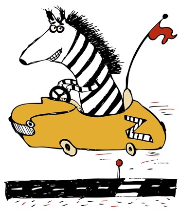 Framed Zippy Zebra Print