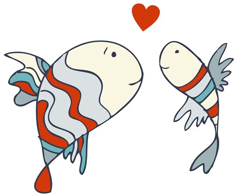 Framed Two Little Fish Print