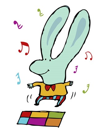 Framed Disco Bunny Print