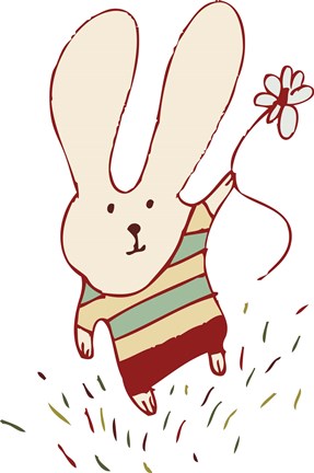 Framed Flower Bunny Print