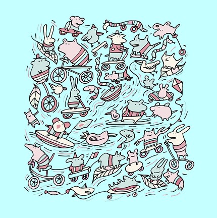 Framed Lovely Little Animals Print