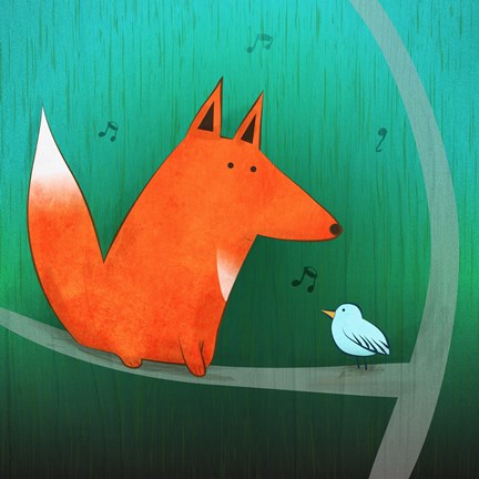 Framed Fox In Tree Print