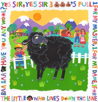 Framed Bah Bah Black Sheep Print