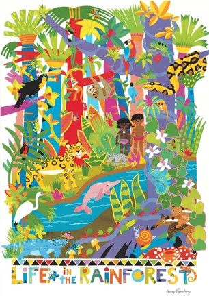 Framed Life In The Rainforest Print