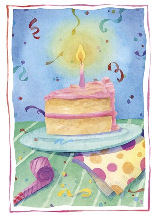 Framed Birthday Cake Print